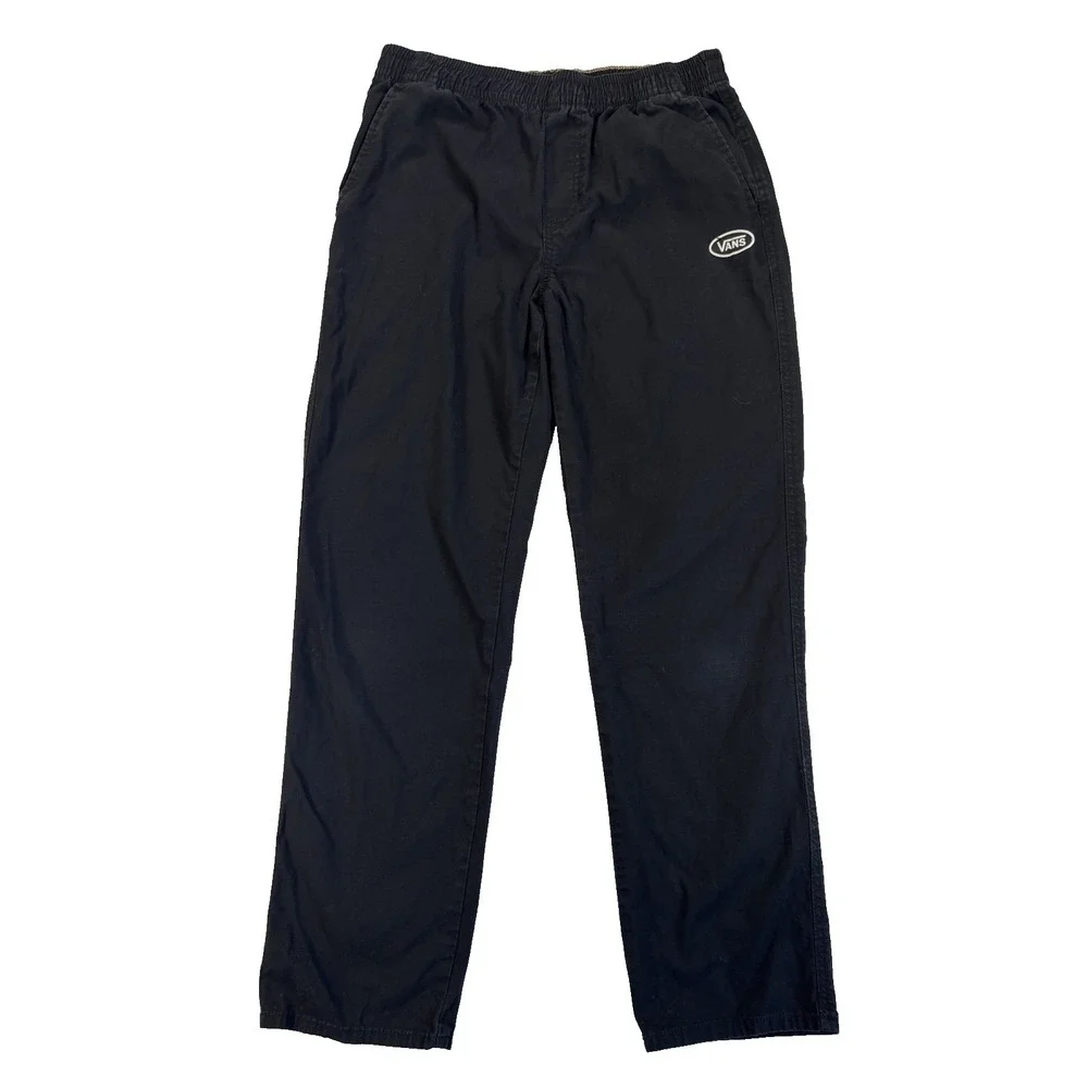Vans Boys XL Black Ripstop Pull On Chino Straight Pants Skater‎ Urban Streetwear